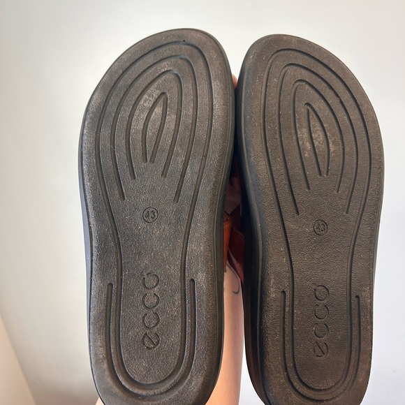 ECCO size 10 brown leather slide sandals - Picture 4 of 4